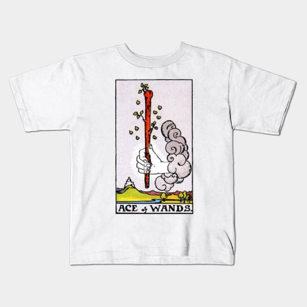 Ace of Wands Tarot Kids T-Shirt by Phantastique